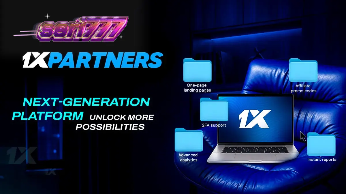 Tampilan antarmuka dasbor afiliasi 1xPartners yang modern dan efisien